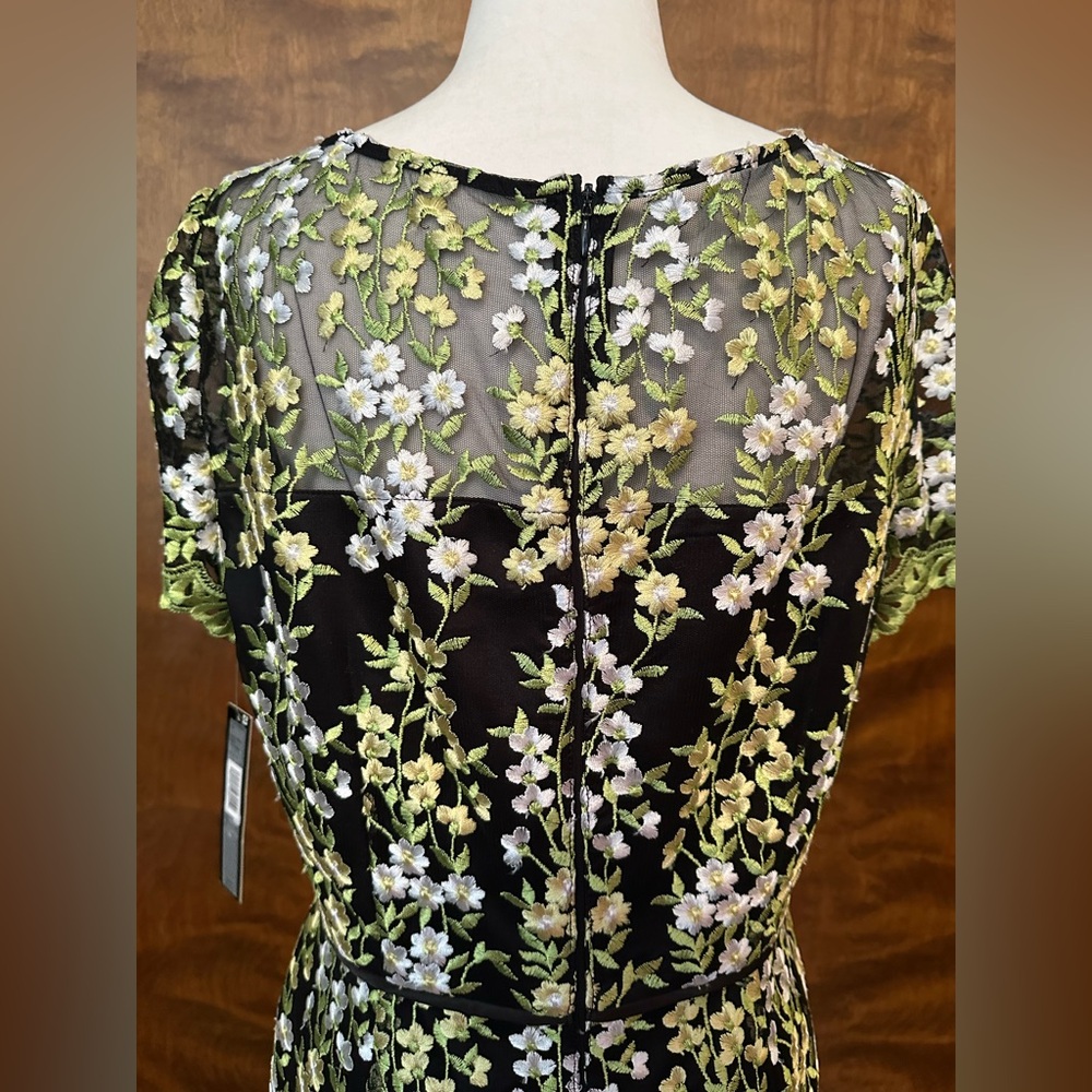 Tahari ASL Black and Gold Floral Dress - Picture 13 of 16